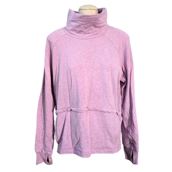 Lululemon Find Your Unwind Pullover Heathered Pink Taupe W3DBSS Size 8 - Picture 2 of 9